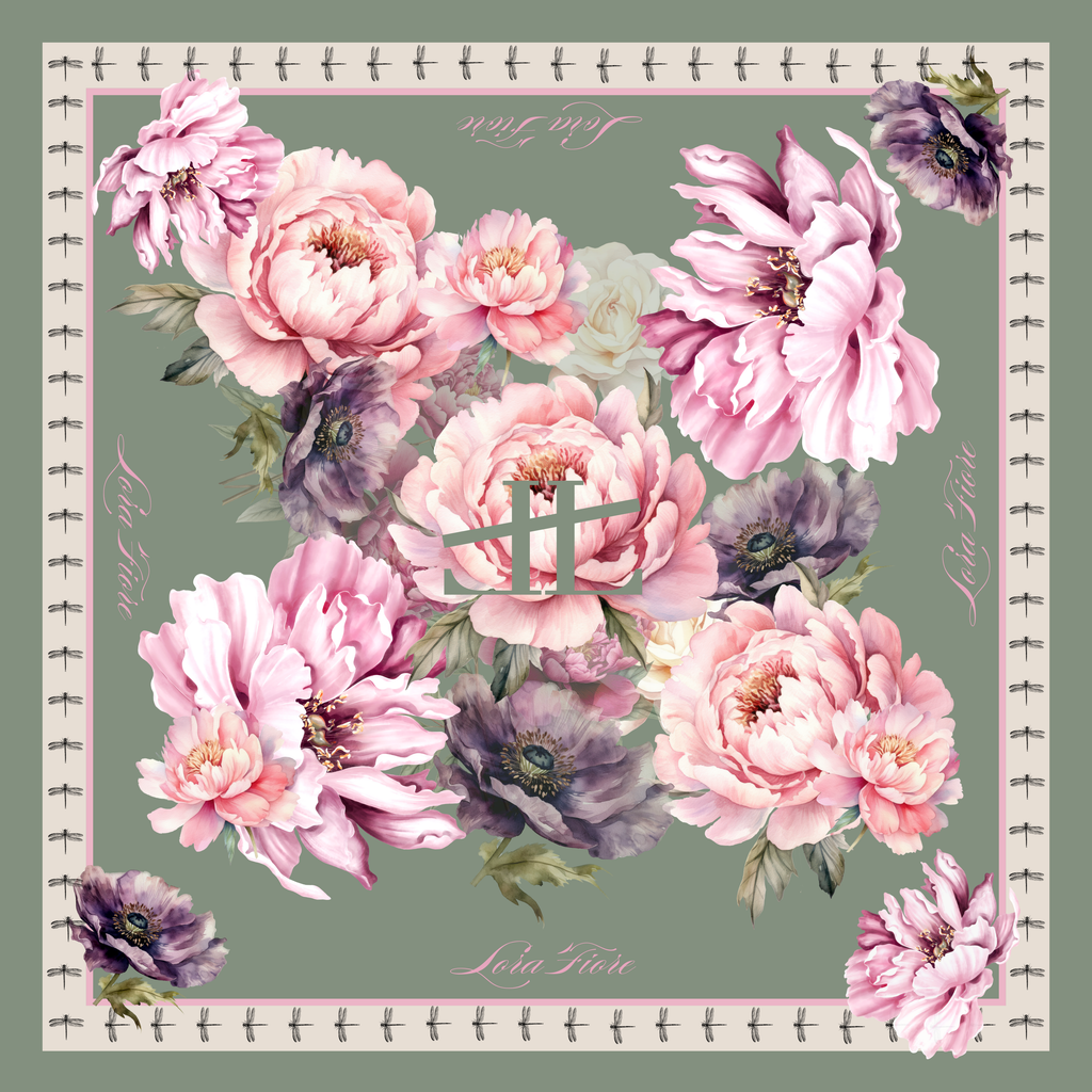 Printed floral green Scarf