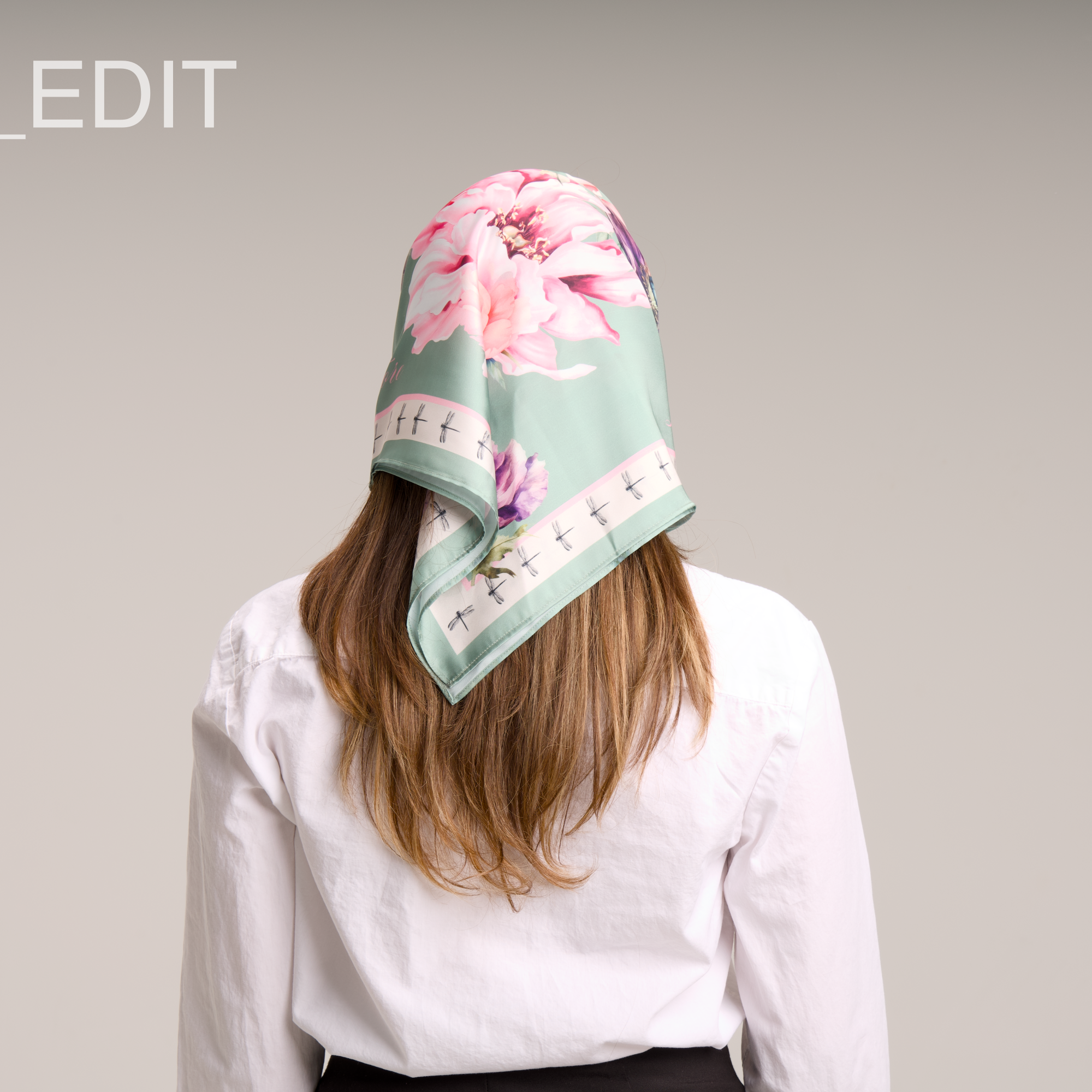 Printed floral green Scarf