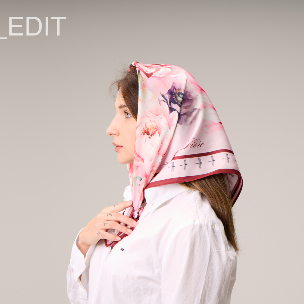 Printed floral pink Scarf