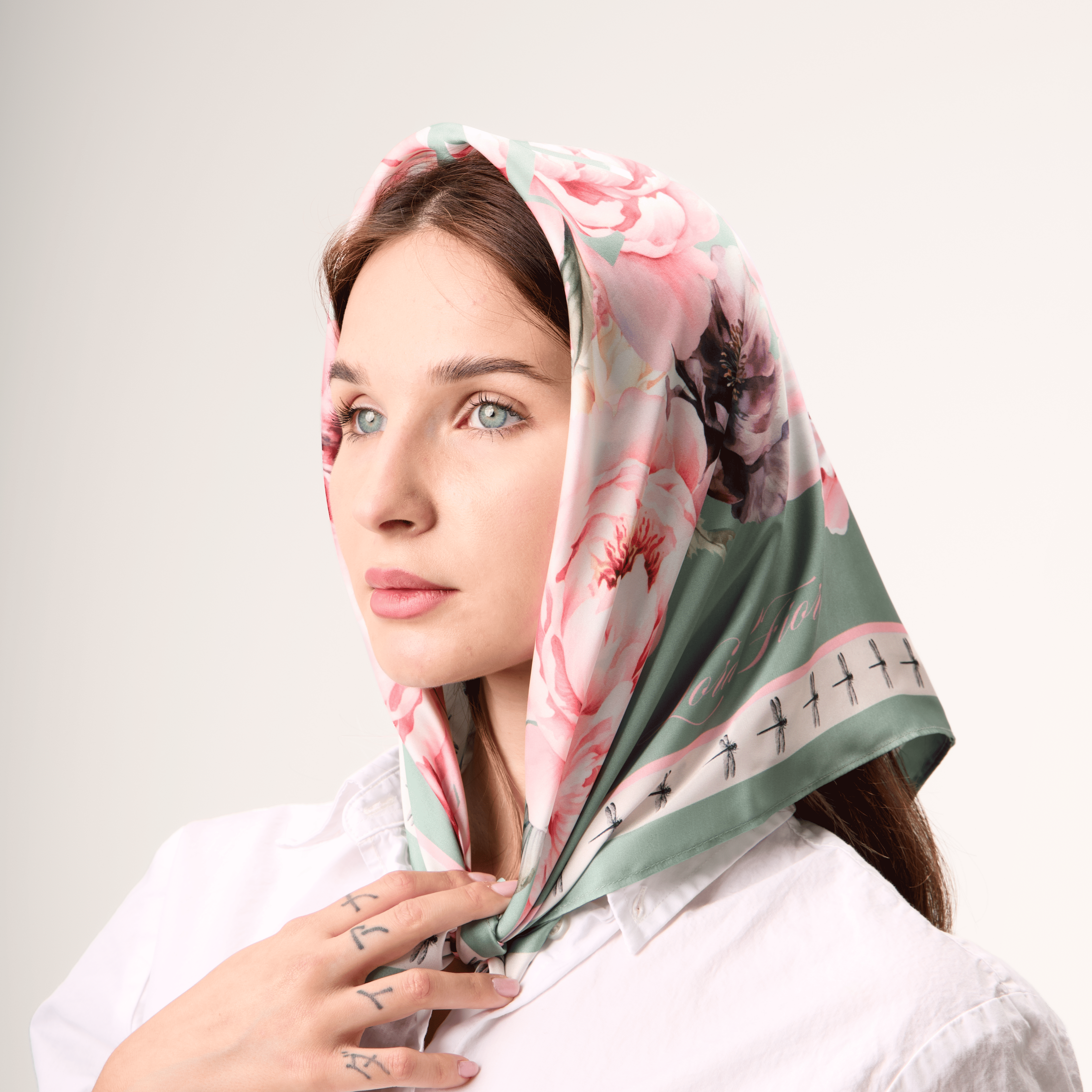 Floral green Scarf