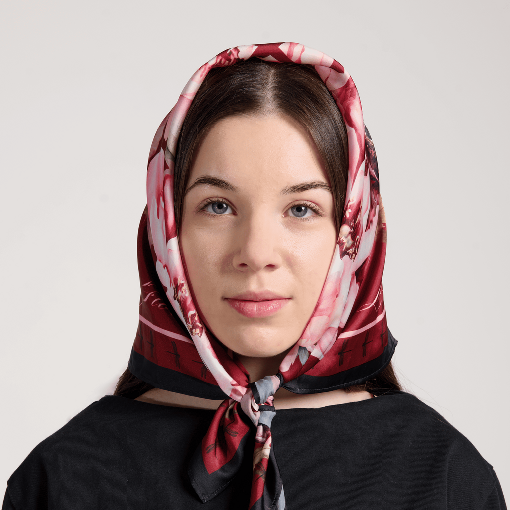Floral burgundy Scarf