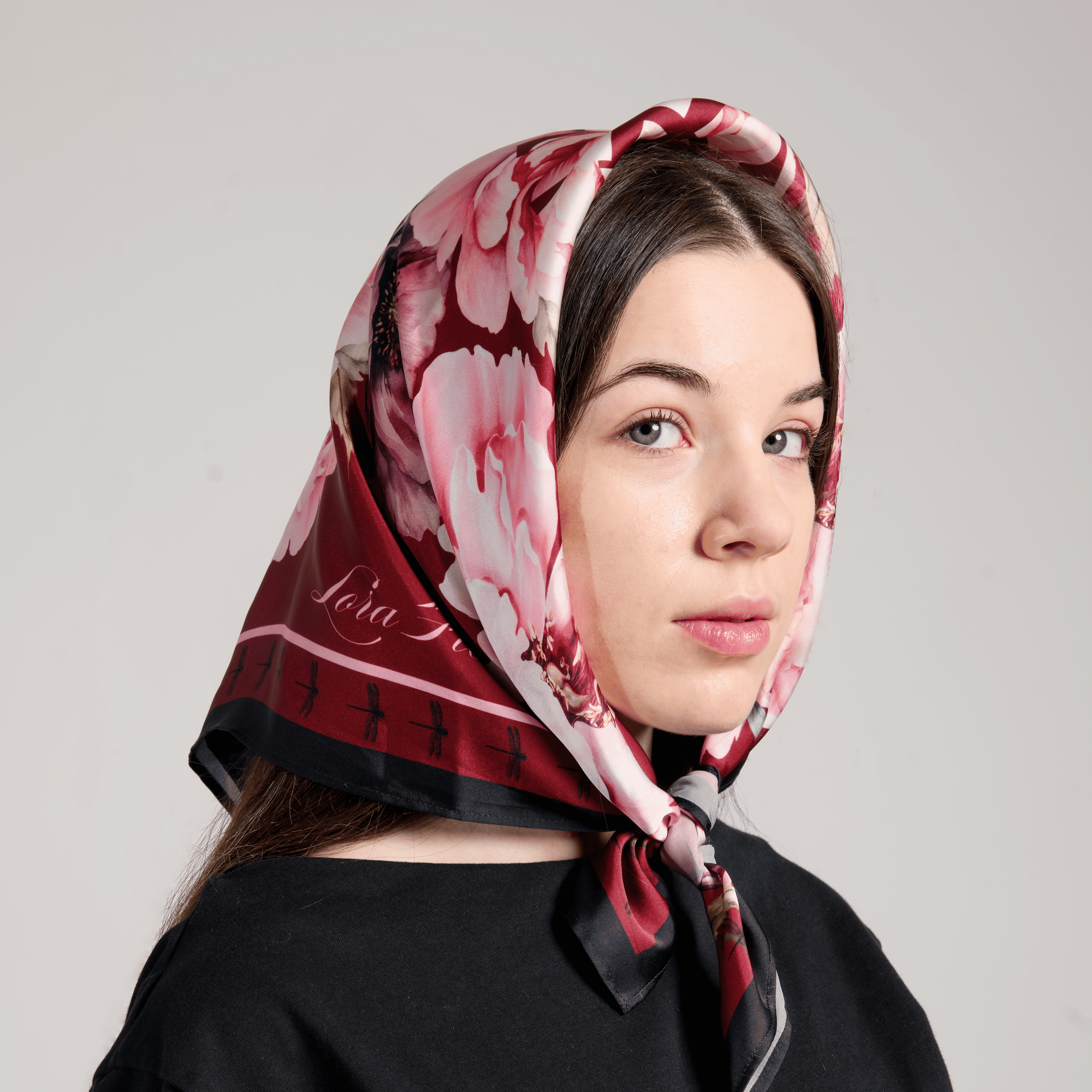 Floral burgundy Scarf