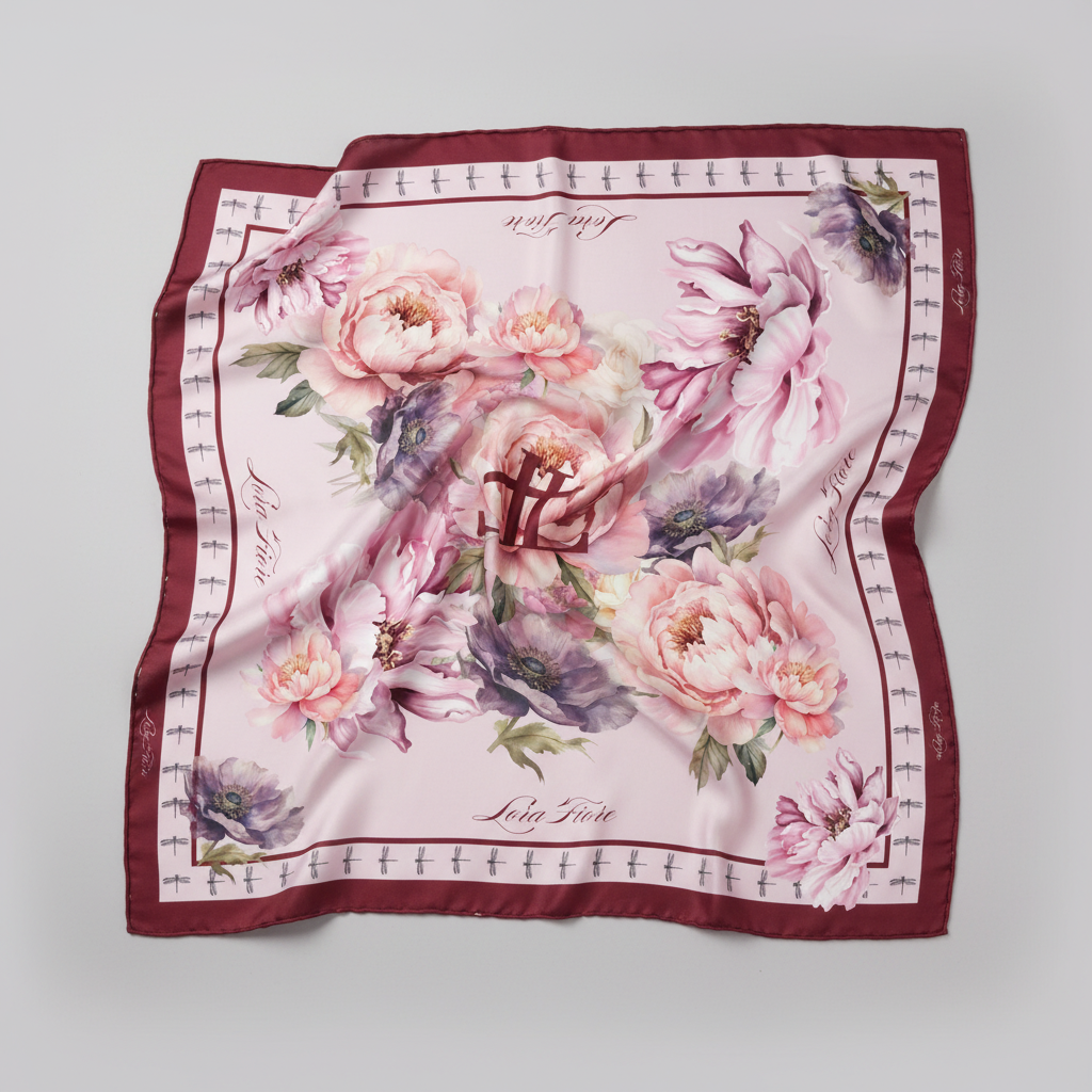 Printed floral pink Scarf
